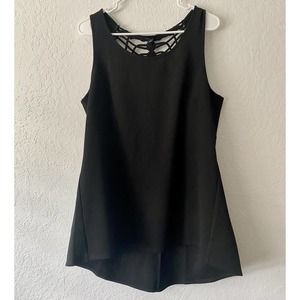 Torrid Black Sleeveless Solid Front w/ Detail on Back Blouse Plus Size 2 (2X)
